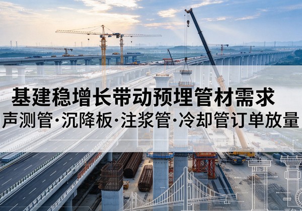志丹基建稳增长带动预埋监测管材需求，声测管、沉降板、注浆管订单持续放量